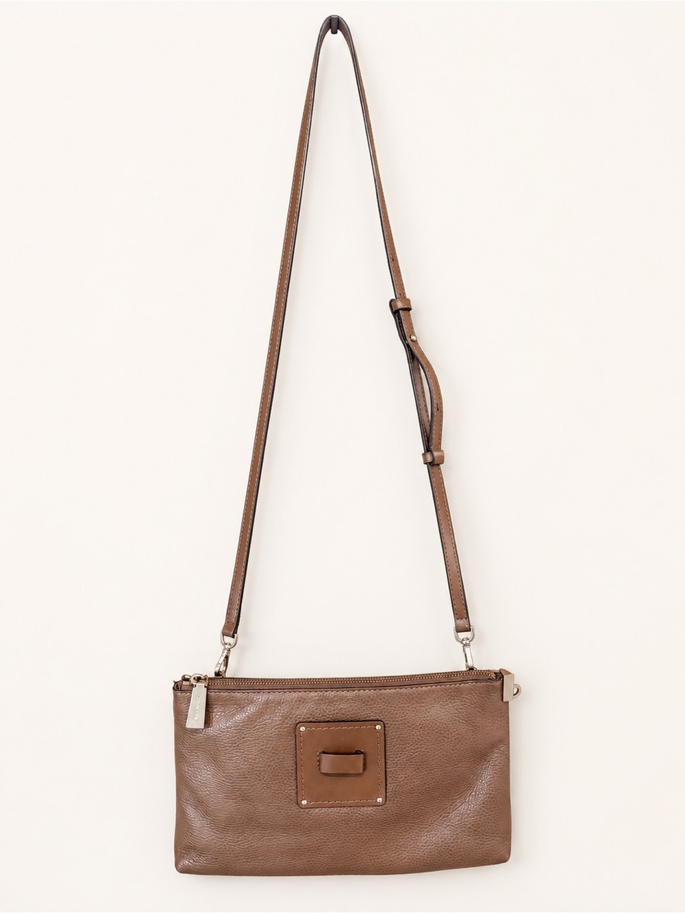 Michael Kors James Large Pebbled Leather Convertible Crossbody Clutch Brown F16